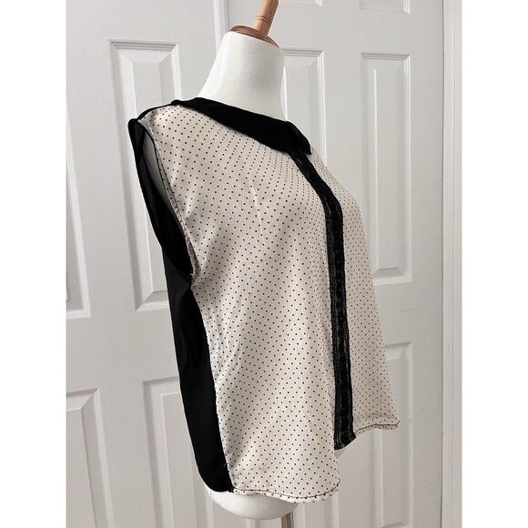 Vintage - Retro Style - Sheer - Polka Dot - 60s Style - Lace - Blouse / Top - M - Picture 12 of 14